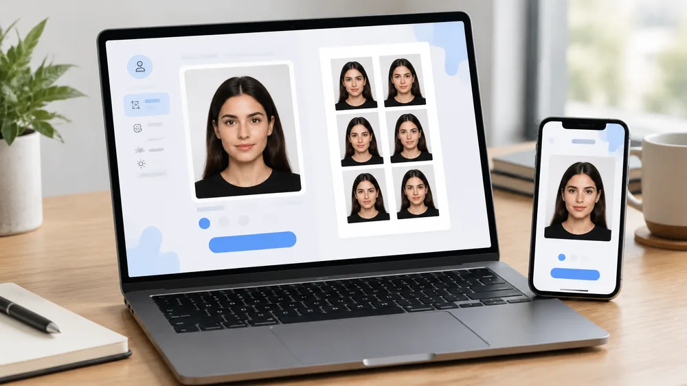 Preview of digital ID photo and 4x6 print layout